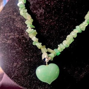 New Aventurine Genuine  Stone Necklace & Heart